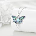 wholesale 925 Sterling Silver Butterfly Pendant with Mother of Pearl Inlay Necklaces for Women s-0-2
