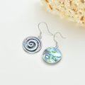 wholesale 925 Sterling Silver Abalone Shell Spiral Drop Earrings-0-1