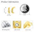 wholesale 925 Sterling Silver Gold Plated Celtic Knot Cubic Zirconia Hoop Earrings-0-3