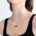 wholesale 925 Sterling Silver Black Onyx Mountain Pendant Necklaces for Women - Snow-Capped Peak Design-0-2