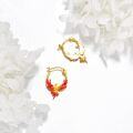 wholesale 925 Sterling Silver Red Phoenix Hoop Earrings for Women-0-4