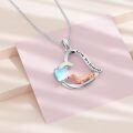 wholesale 925 Sterling Silver Dog Pendant Heart Necklace Wholesale With Blue Moonstone-0-2