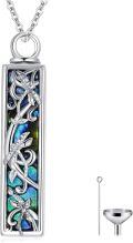 wholesale TOUPOP Bar Urn Necklace (dragonfly), Silver -0-0