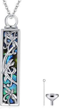 wholesale TOUPOP Bar Urn Necklace (dragonfly), Silver -undefined