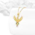 wholesale 10K Gold Rainbow Crystal Phoenix Pendant Necklace for Women - Unique s-0-2