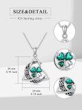 wholesale 925 Sterling Silver Cross with Celtic Knot and Green Shamrock Pendant Necklace-0-6