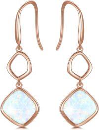 wholesale 925 Sterling Silver White Opal Rose Gold Plated Dangle Earrings October Birthstone-A_Rose Gold_Opal