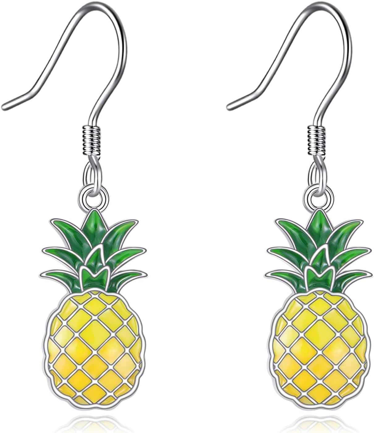  Sterling Silver Pineapple Drop Earrings for Women Summer Beach Fruit Dangle Jewelry Gift -0-0