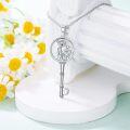 wholesale Sterling Silver Diamond Birth Flower Key Necklace for Women-0-22