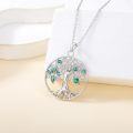 wholesale Sterling Silver Birthstone Tree of Life Sun Pendant Necklace for Women-0-1