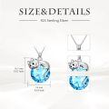 TOUPOP Sterling Silver Cat Birthstone Pendant Necklace Gift for Women-0-4