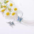 wholesale 925 Sterling Silver Blue Opal Butterfly Leverback Earrings - Animal  for Her-0-1