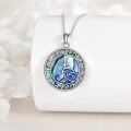 wholesale 925 Sterling Silver Abalone Shell Triskele Trinity Knot Pendant Necklace-0-2