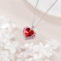 wholesale Sterling Silver Austrian Crystals Love Heart Pendant Necklace for Women-0-9