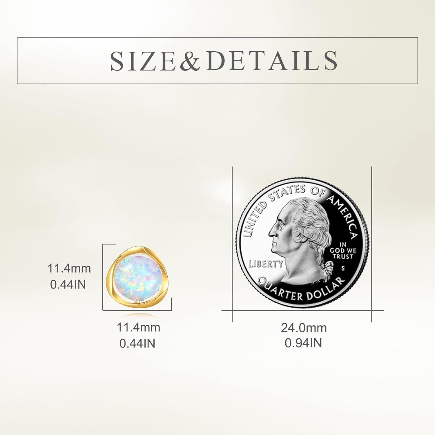 wholesale 14K Gold Opal Round Stud Earrings for Women - 8mm Pearls and Stones  Set-0-2