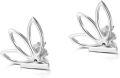 wholesale 925 Sterling Silver Minimalist Lotus Leaf Stud Earrings for Women Girls Gift Ideas-0-3