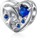 wholesale 925 Sterling Silver Dolphin Heart Pendant Bead Charm for Women DIY-0-0