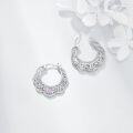 wholesale 925 Sterling Silver Purple Crystal Heart Hoop Earrings for Women-0-3