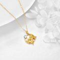 wholesale 14K Gold Mermaid with Cat and Star Pendant Necklace for Women-0-1