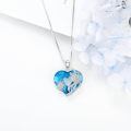 wholesale 925 Sterling Silver Heart Pendant With Sea Turtle And Blue Resin Artistry-0-2