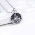 wholesale 925 Sterling Silver Saint Christopher Cross Anchor Black Onyx Men's Pendant Necklace s for Dad Husband Boyfriend Son-0-1