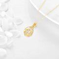 wholesale 14K Gold Yellow Jade Teardrop Pendant Mother Daughter Necklace Mom Gift-0-3