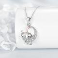 wholesale 925 Sterling Silver Bunny Pendant with Cubic Zirconia - Adorable Animal Charm Necklace for Women and Girls-0-2
