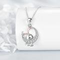 wholesale 925 Sterling Silver Bunny Pendant with Cubic Zirconia - Adorable Animal Charm Necklace for Women and Girls-0-2