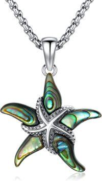 wholesale 925 Sterling Silver Abalone Starfish Pendant Necklace for Women-Starfish Necklace