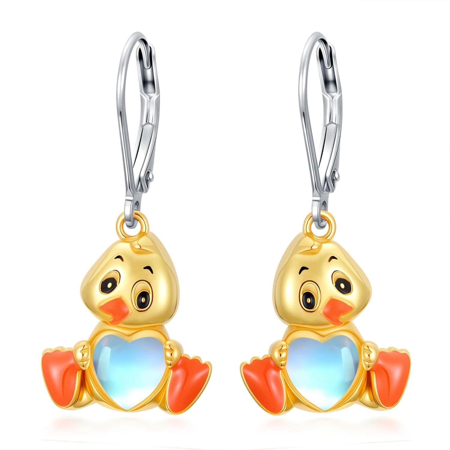 wholesale 925 Sterling Silver Duck Dangle Earrings for Women Cute Animal s-0-0