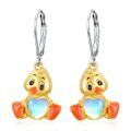 wholesale 925 Sterling Silver Duck Dangle Earrings for Women Cute Animal s-0-0