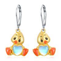 wholesale 925 Sterling Silver Duck Dangle Earrings for Women Cute Animal s-02-Duck