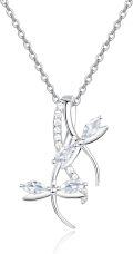 wholesale 925 Sterling Silver Crystal Dragonfly Pendant Necklace with Extender Chain (30)-0-0