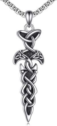 wholesale 925 Sterling Silver Celtic Knotwork Dragon Claw Pendant Necklaces for Men Women Gothic s-Celtic Knot Sword
