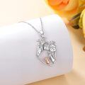 wholesale 925 Sterling Silver Anatomical Heart with Mother Daughter Pendant Necklace for Family Women Girls-0-1