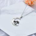 wholesale 925 Sterling Silver Moon & Mushrooms Pendant Necklace for Women Girls Gifts Jewelry Accessories-0-2