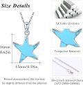wholesale 925 Sterling Silver Turquoise Starfish Pendant Necklace Sea Life Jewelry-0-3
