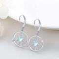 wholesale 925 Sterling Silver Moonstone Peace Sign Drop Dangle Earrings for Women Boho Hippie  Idea-0-2