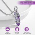 wholesale 925 Sterling Silver Saint Michael Archangel Purple Crystal Point Pendant Necklace-0-5