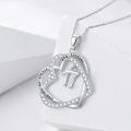 TOUPOP 925 Sterling Silver Zircon Forever Love Heart Pendant Necklace-0-4