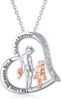 wholesale 925 Sterling Silver Heart Necklace for Women - Brother & Sister Forever Friendship -0-0