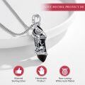 wholesale 925 Sterling Silver Black Onyx Saint Michael Guardian Angel Protect Us Charm Necklace-0-4