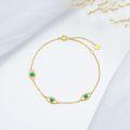 wholesale 14K Gold Turquoise Evil Eye Chain Anklet for Women - 7 Inches s for Wife and Mom-0-3