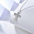 wholesale 925 Sterling Silver Cross Pendant with Cubic Zirconia and Tree Design - Family  for Women-0-2