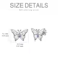 TOUPOP Sterling Silver Crystal Dolphin Butterfly Sea Turtle Frog Axolotl Stud Earrings-0-1