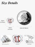 wholesale 925 Sterling Silver Baseball Heart Stud Earrings Sporty Gift for Women-0-3