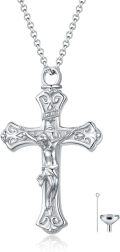 wholesale 925 Sterling Silver 925 Cross Necklace w/Funnel Kit - Keepsake Memorial Jewelry-0-0
