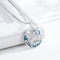 wholesale 925 Sterling Silver Blue And White Crystal Turtle Pendant Necklace-0-1