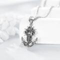 wholesale 925 Sterling Silver Jesus Head with Cross and Anchor Pendant Necklace  for Men's Religious Gifts-0-3