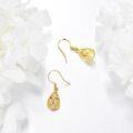 wholesale 14K Gold Teardrop Filigree Diamond Cross Drop Earrings for Women Christian s-0-2